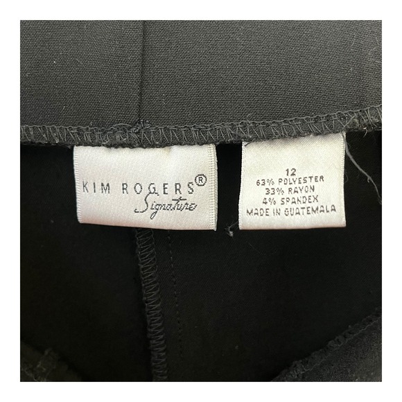 Kim Rogers Signature Black Dress Pants Womens 12 Side Zip Straight Leg Pleated - Picture 6 of 8